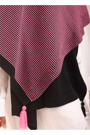 Stola caprese a righe fucsia e nere Art Tricot | STOLASTRISCEFUCSIA
